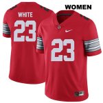 Women's NCAA Ohio State Buckeyes De'Shawn White #23 College Stitched 2018 Spring Game Authentic Nike Red Football Jersey OT20R47VM